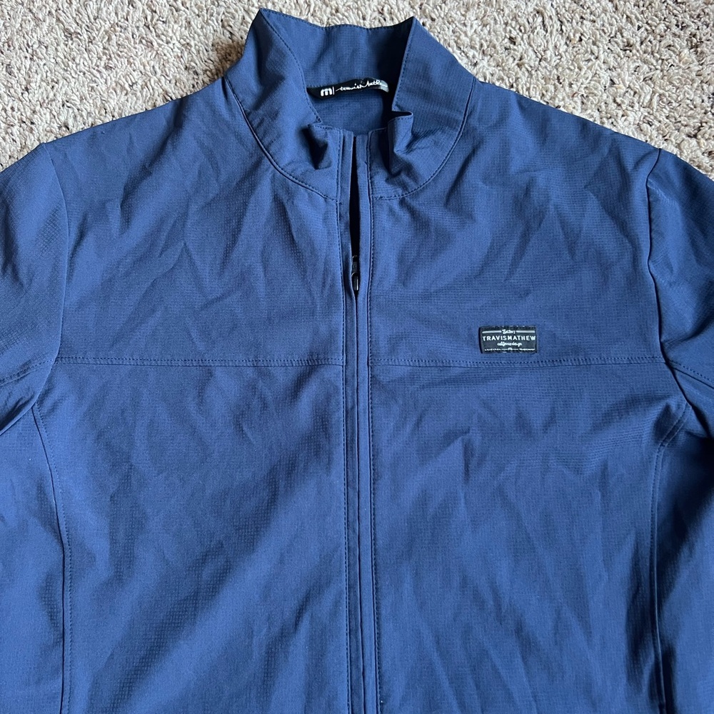 Travis Mathew Golf Full Zip Lightweight Jacket Small Jacobson Law Group JLG Blue